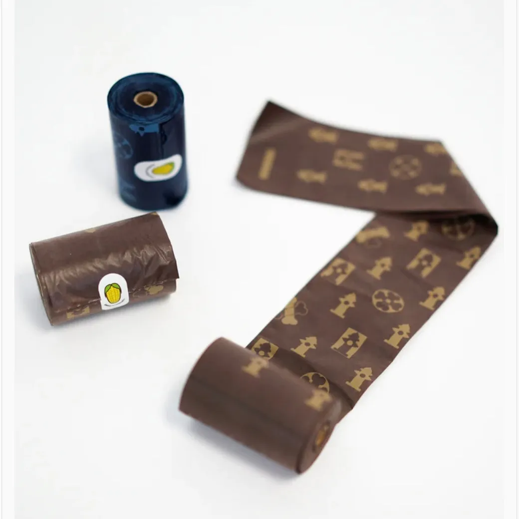 Green Pet Shop Pooie Vuiton Poop Bags - 8 roll pack