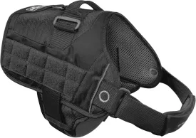 Kurgo MOLLE Clip Compatible Tactical Dog Harness, MOLLE Vest for Dogs, Service Dog Training Vest, RSG Townie Dog Harness for Small, Medium & Large Dogs (Large, Black)