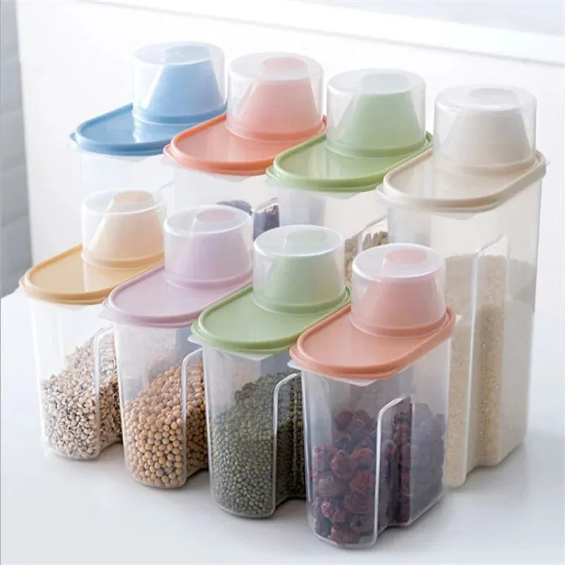 Large Capacity Pet Food Storage Container with Measuring Cup