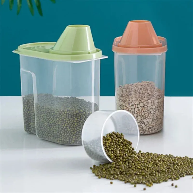 Large Capacity Pet Food Storage Container with Measuring Cup