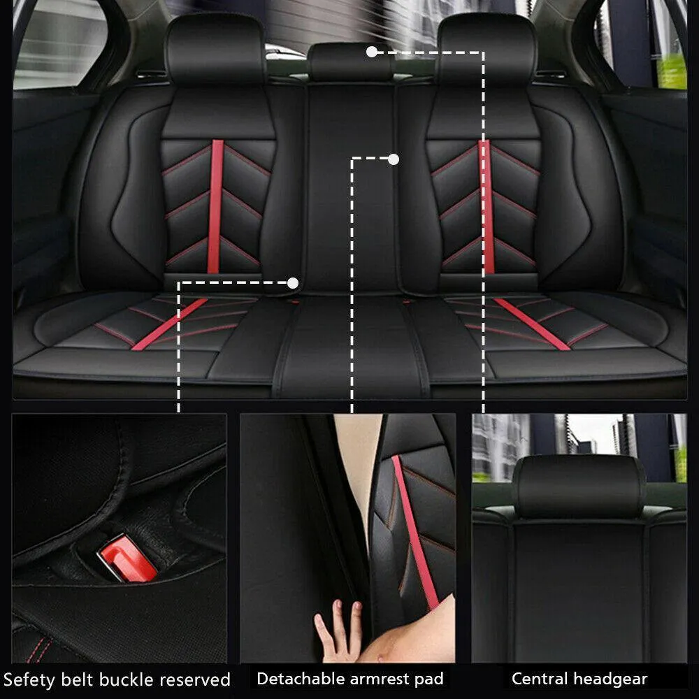 Leather Car Seat Cover Leather Front Rear Seat