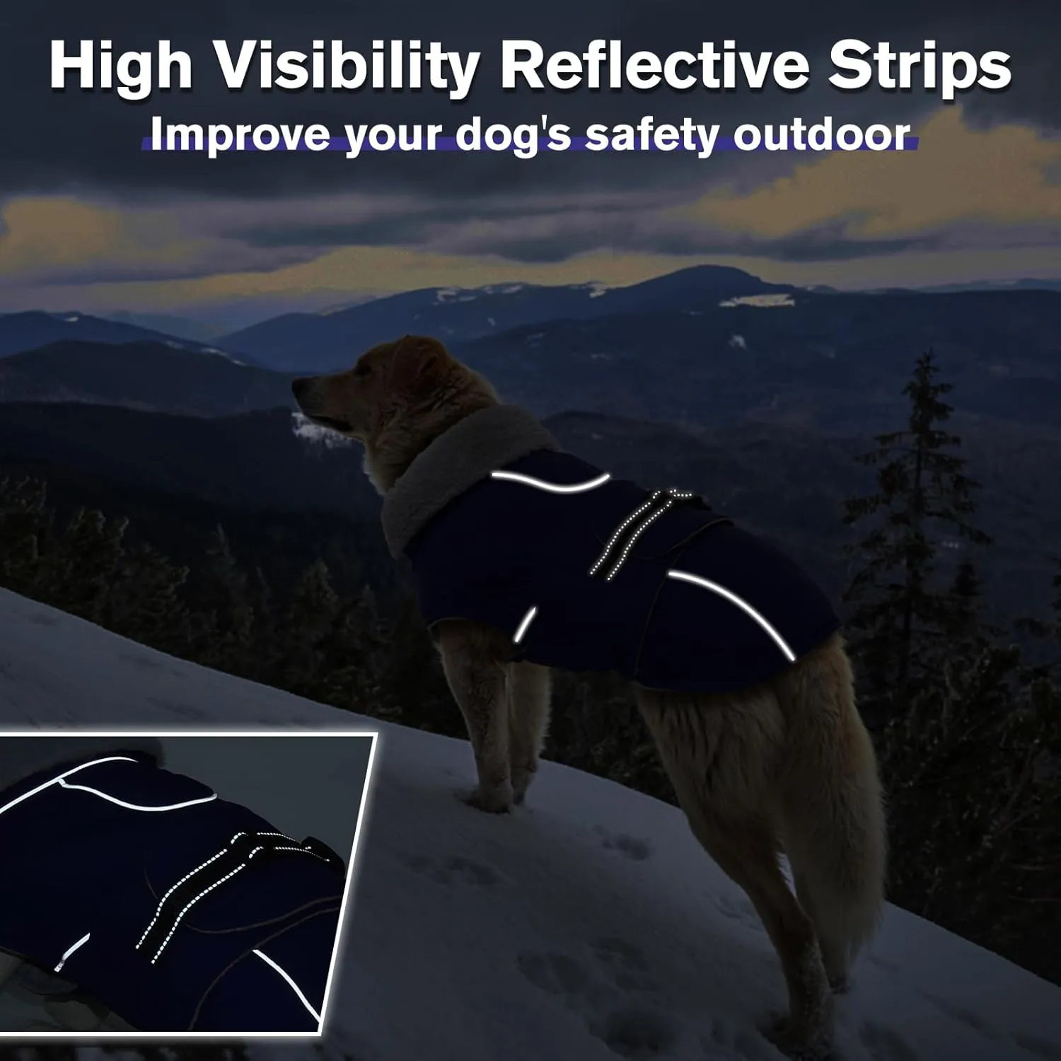Lelepet Warm Dog Coat Reflective Fleece Vest Waterproof Dog Jacket with Adjustable Buckle Hook & Loop Windproof Cold Weather Coats for Small Medium Large Dogs, Army Green, S