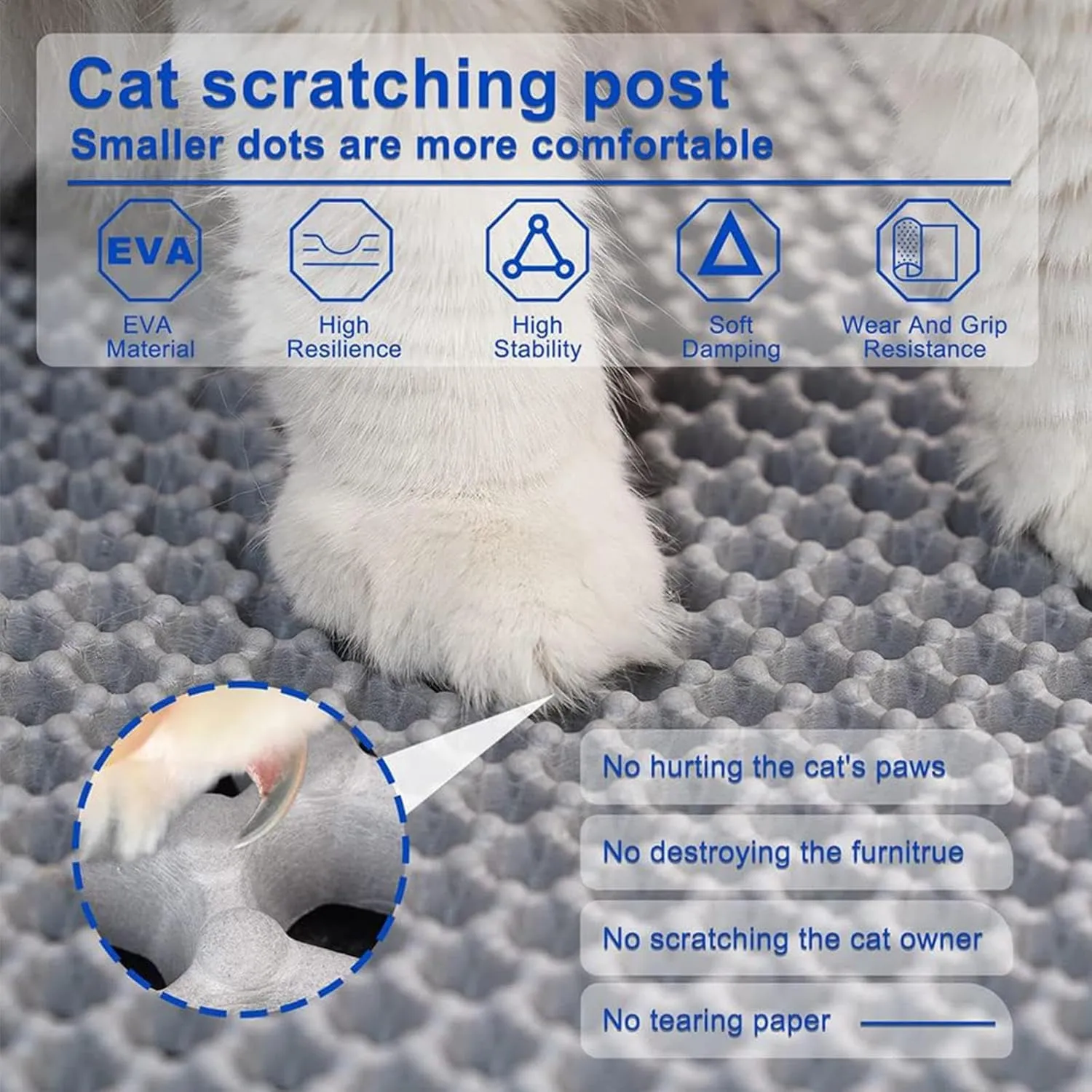 Litter Mat, 24X35In/26X46In Double Layer Easy Clean Litter Pad Cat Litter Trap Mats, Less Waste,Soft On Paws,Non-Slip,24X35In-Gray