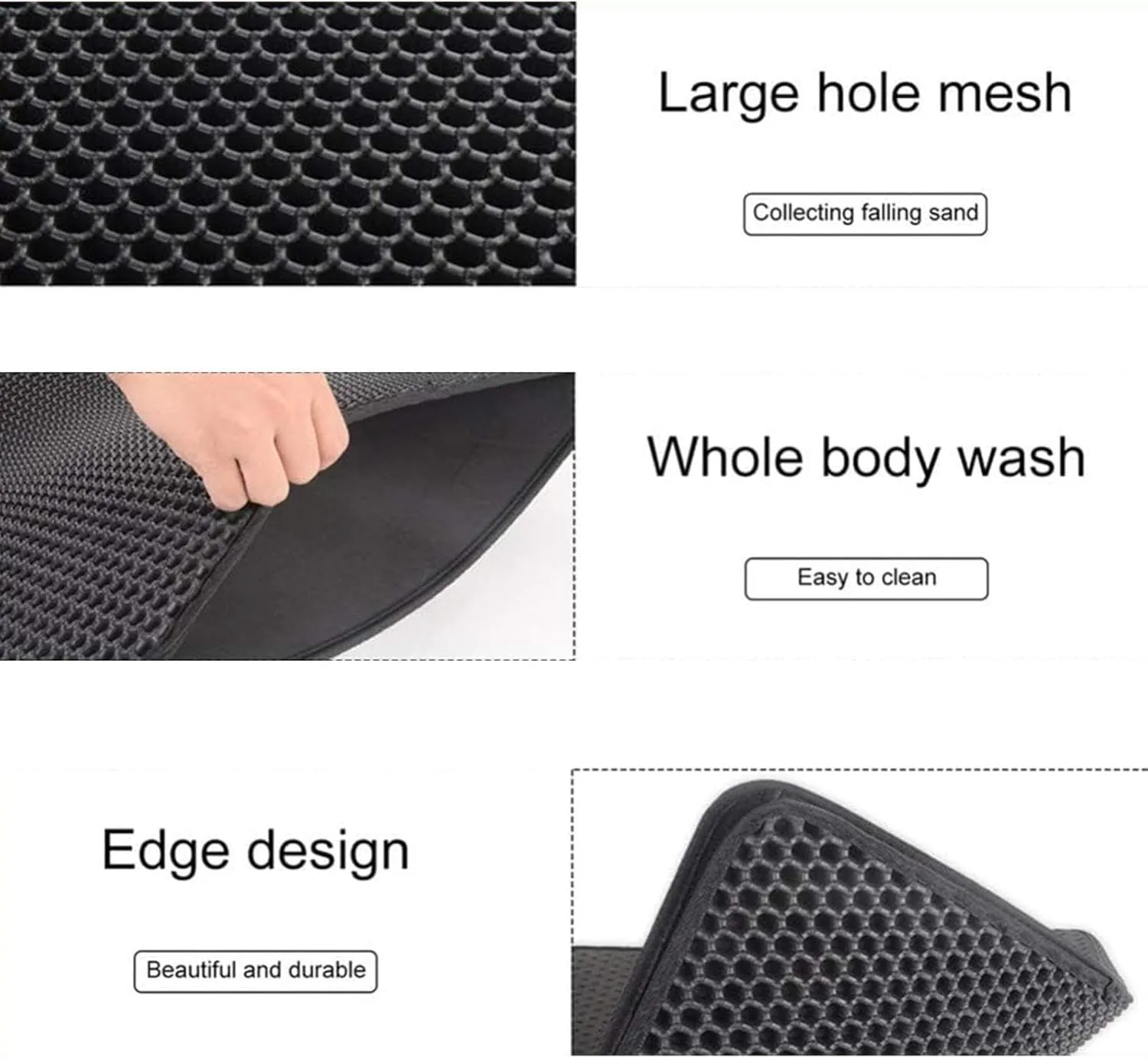 Litter Mat, 24X35In/26X46In Honeycomb Double Layer Cat Litter Trap Mats Cat Litter Mats for Indoor Cats, Less Waste,Soft On Paws,Non-Slip,24X35In-Gray