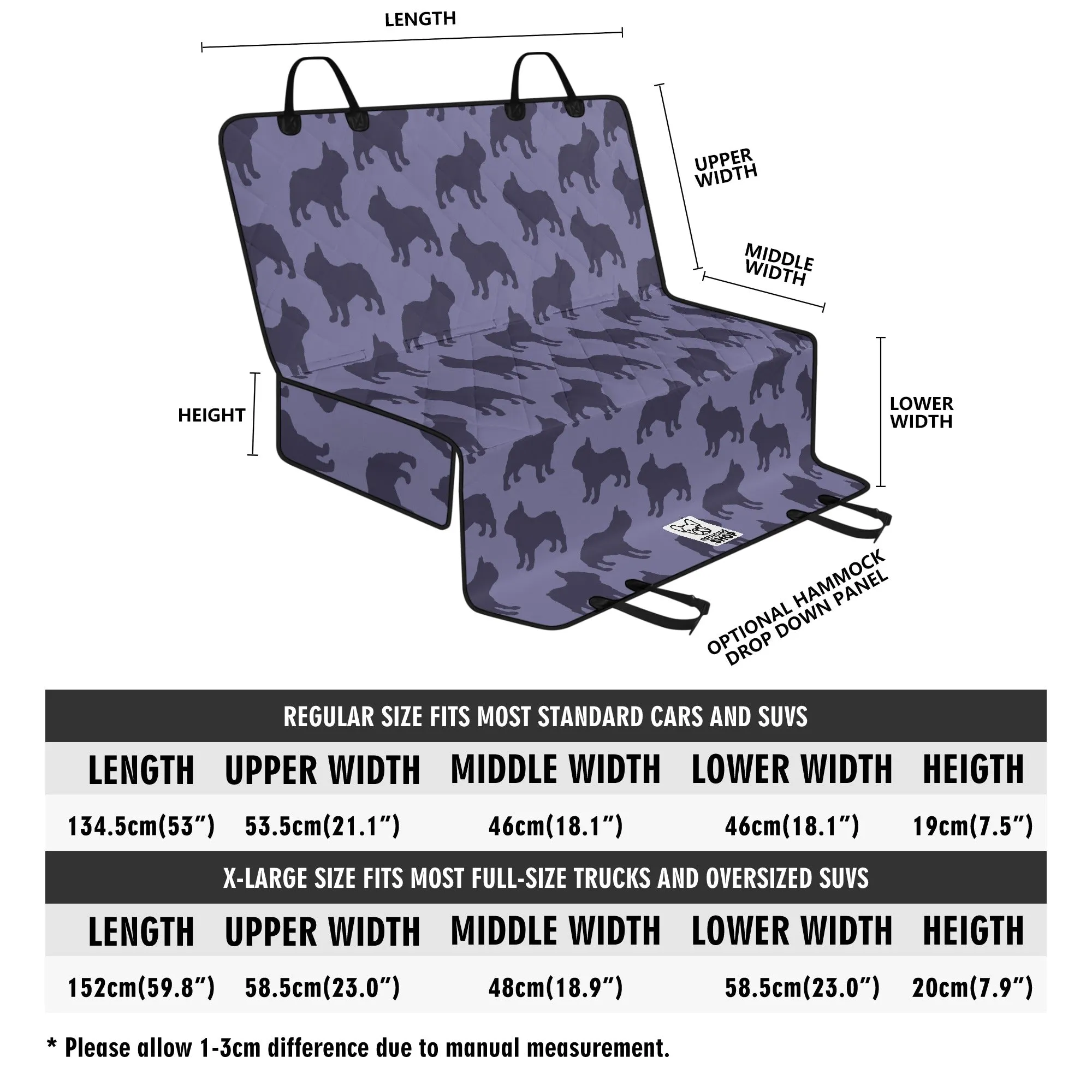 Mansel -  Car Pet Seat Covers for french bulldog
