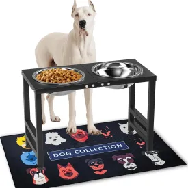 Metal Elevated Dog Bowls for Large   Dogs Raised Dog Bowl Stand with Sprill Proof Mat and 2000ML Dog Bowls, Dog Food & Water Bowls 16" Tall Dog Feeder for Extra Large Breed