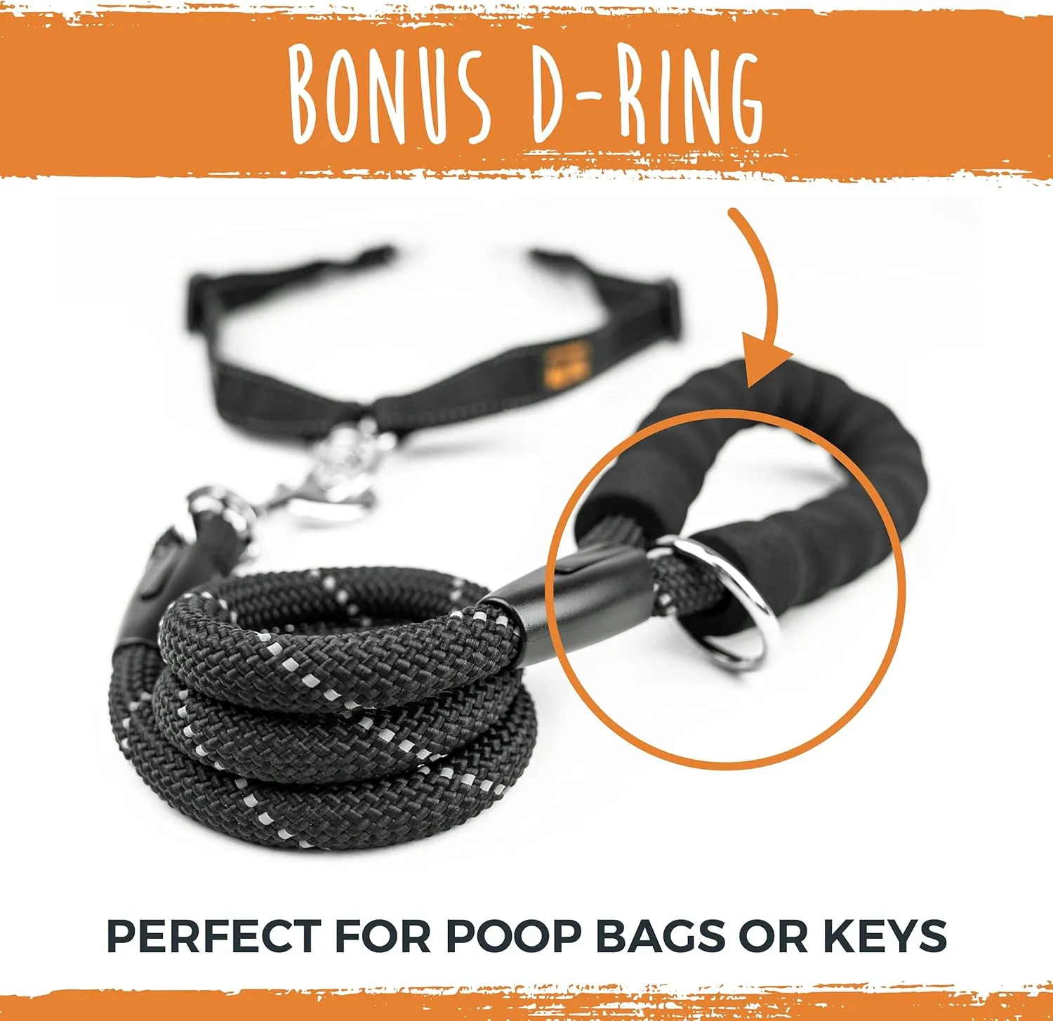 Mighty Paw Double Dog Leash with Rope Handle - Double Leash for Two Dogs No Tangle Design. Split Lead for 2 Pets. Adjustable to Fit All Sized Breeds. Reflective Dual Pet Lead for People with 2 Pups