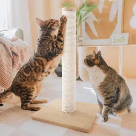 Necoichi 23.6 Tall Cat Scratching Post Kitten Scratcher Paper Rope Scratch Posts Trees with Hanging for Indoor Cats (23.6 inches for Kitty, Regular, Oak)