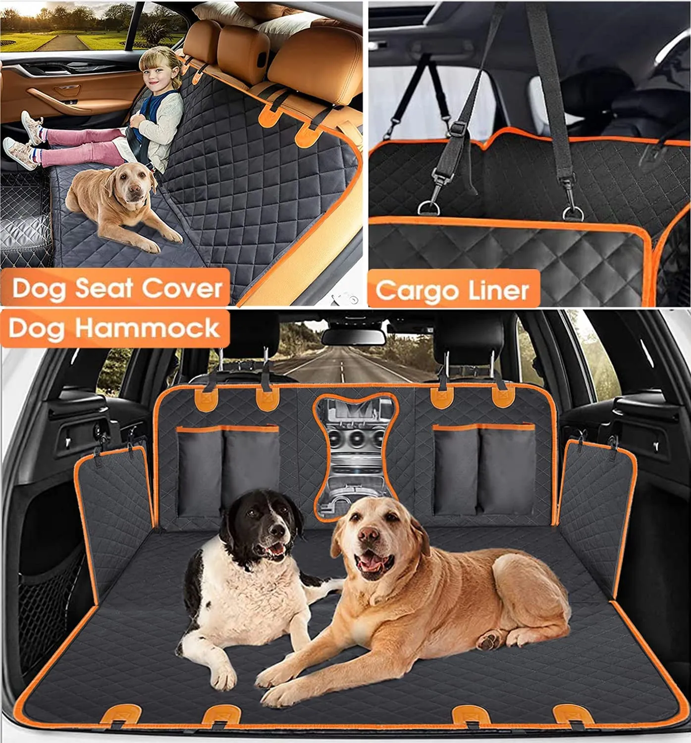 🐶NEW Dog Seat Cover for Back Seat, Waterproof Dog Hammock Scratch proof Pet Seat Covers with 4 Bag