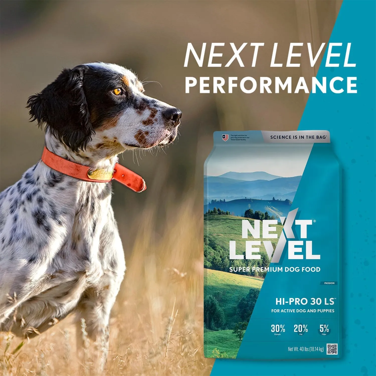 Next Level Super Premium Dog Food  HI-PRO 30 LS  Dry Kibble for Dogs for All Life Stages All Breeds  30% Protein, Gluten Free Grains - High Energy and Active Dogs & Puppies