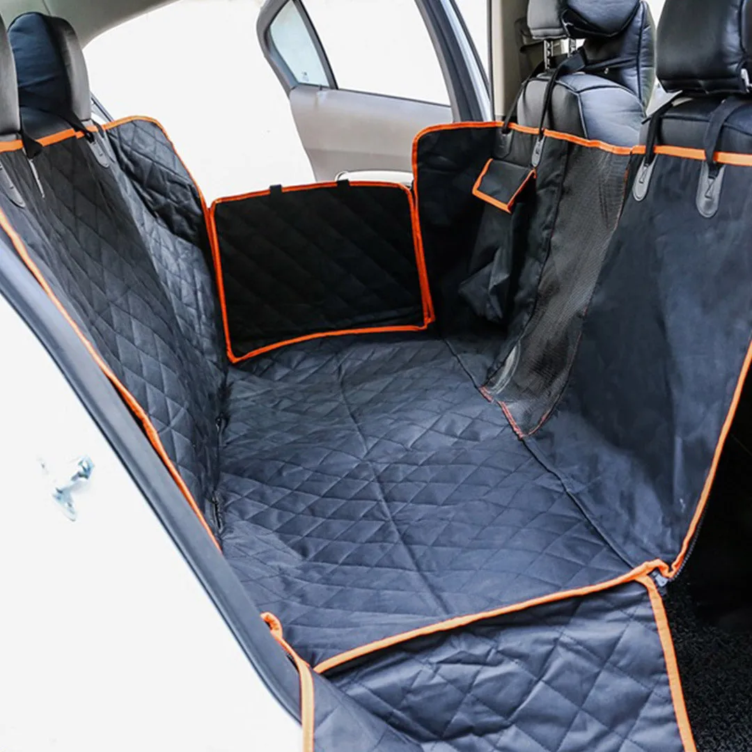 NNEAGS 2X 600D Oxford Cloth Waterproof Dog Car Cover Back Seat Protector Hammock Pet Mat Black