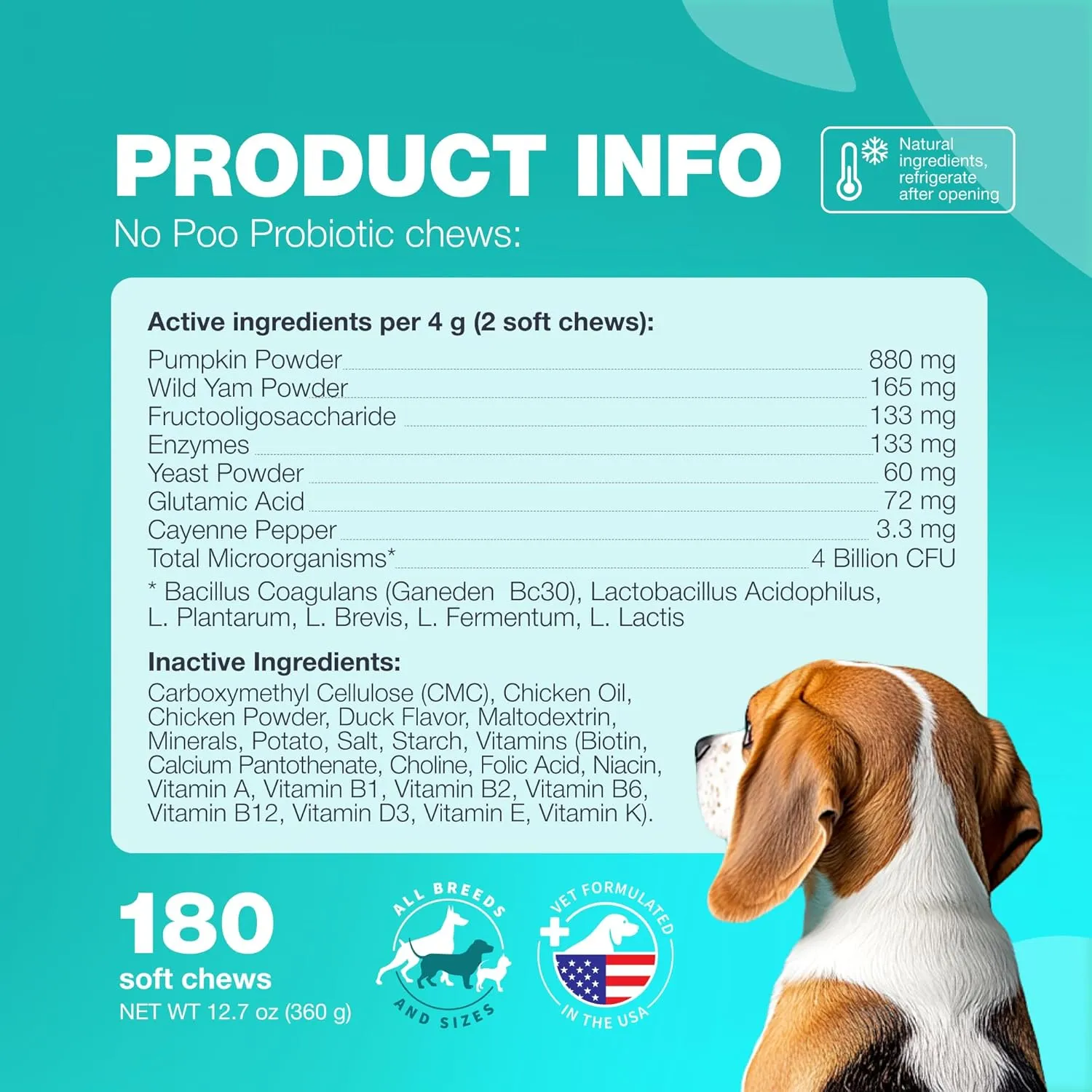 No Poo Chews for Dogs - Coprophagia Deterrent - Dog Probiotics for Digestive Health with Enzymes - Canine Stool Eating Deterrent - Digestive, Dental, Gut & Immune Health Treats - No Poop Eating