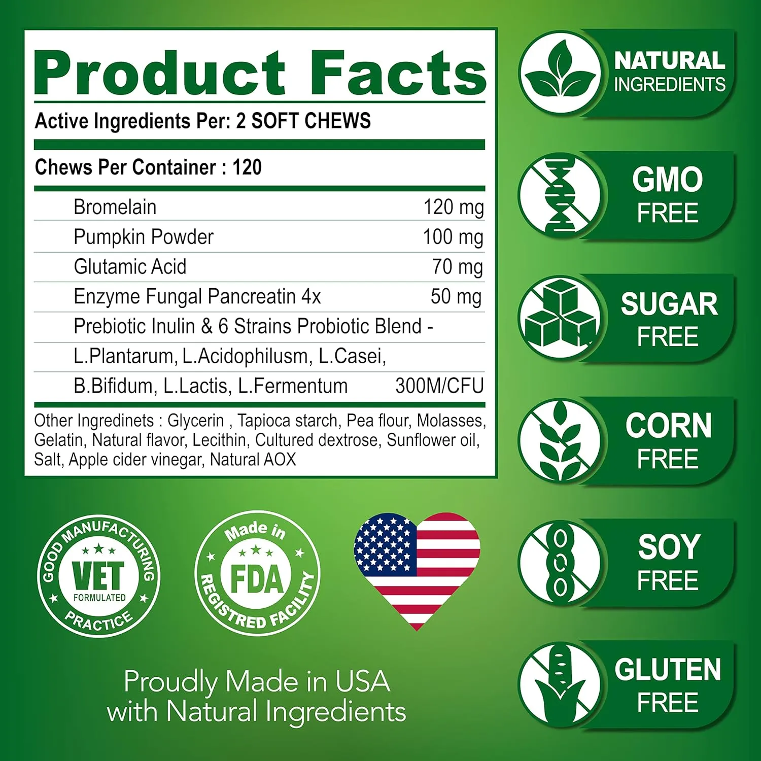 No Poo Chews for Dogs - Coprophagia Stool Eating Deterrent for Dogs - Stop Dog Poop Eating - Probiotics & Digestive Enzymes Supplement - Made in USA - Vet Formulated - 120 Soft Treats