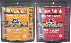 Northwest Naturals Freeze-Dried Dog Food - Turkey (12 oz) & Beef (12 oz) - Bite-Sized Nuggets, Healthy for Dogs, Limited, Human Grade Ingredients, All Natural