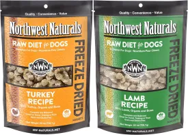 Northwest Naturals Freeze-Dried Dog Food - Turkey (25 oz) & Lamb (25 oz) - Bite-Sized Nuggets, Healthy for Dogs, Limited, Human Grade Ingredients, All Natural - 25 Oz