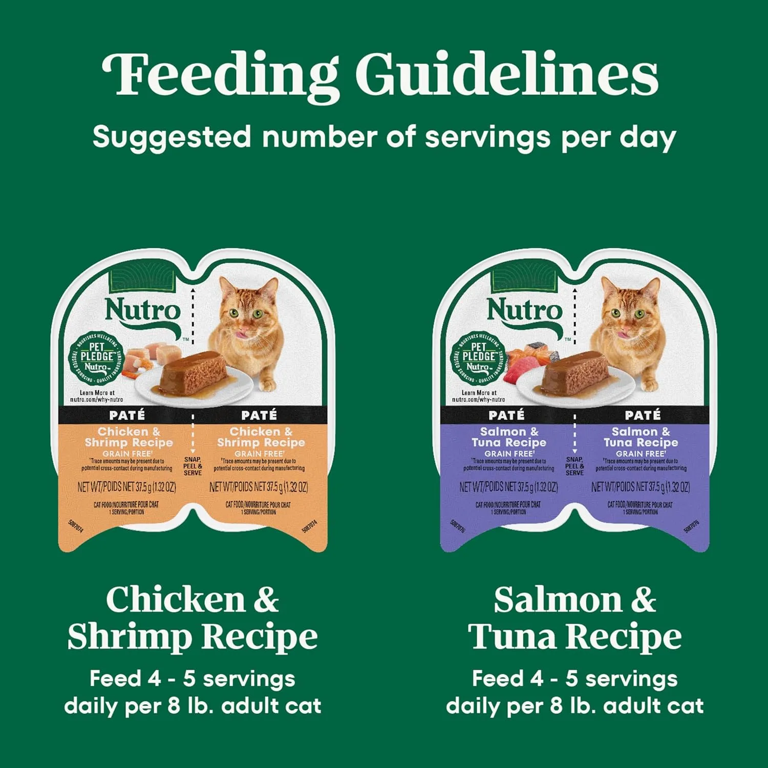 Nutro Wet Cat Food Pat Multipack: Salmon & Tuna; Chicken & Shrimp; 2.64 oz Trays (12 Count, Pack of 2)