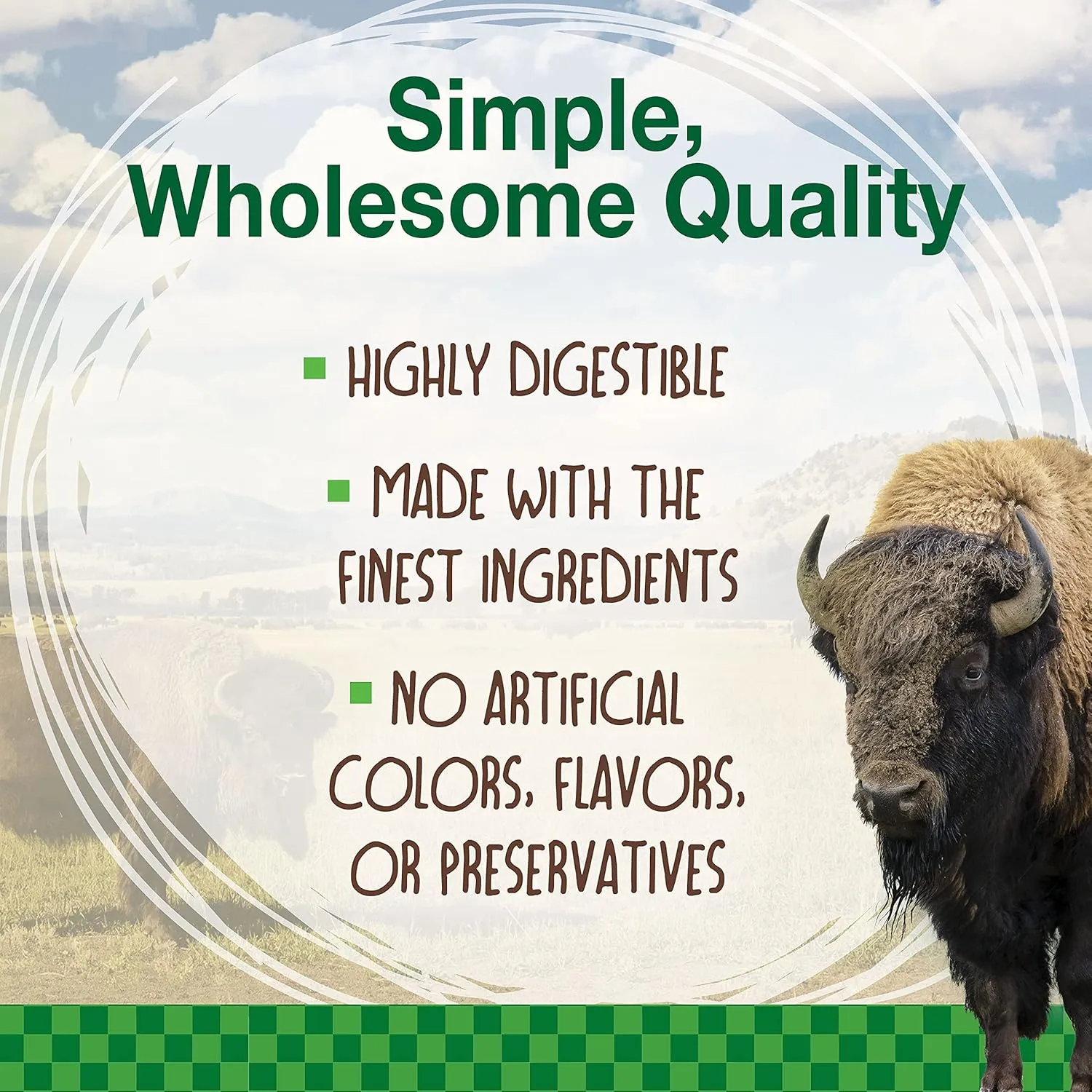 Nylabone Healthy Edibles WILD Natural Long-Lasting Bison Flavor Bone Chew Treats for Dogs, Medium (2 Count)