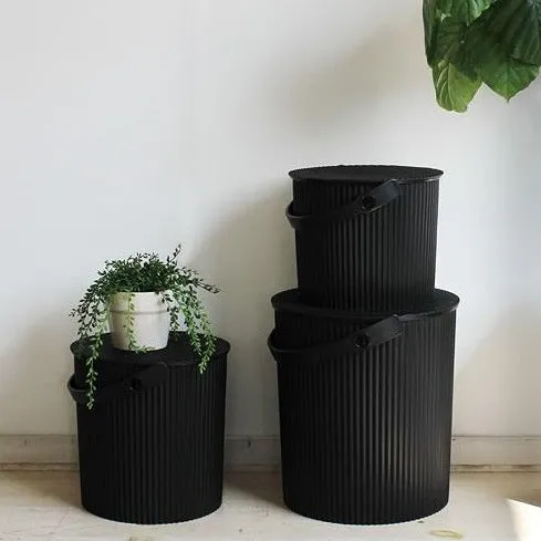Omnioutil Storage Bucket with Lid - Black