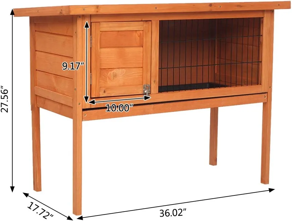 Outdoor Wooden Chicken Coop,Multi-Level Hen House, WaterproofPet Rabbit Hutch Chiken Coop Cage Hen House Poultry Cage with Ramps, Run, Nesting Box, Wire Fence (36,Single Tier)