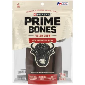 Purina Prime Bone Grass-Fed Bison Femur Bones Natural Hard Chew Dog Treats - Small - 11.2 Oz - Case of 6