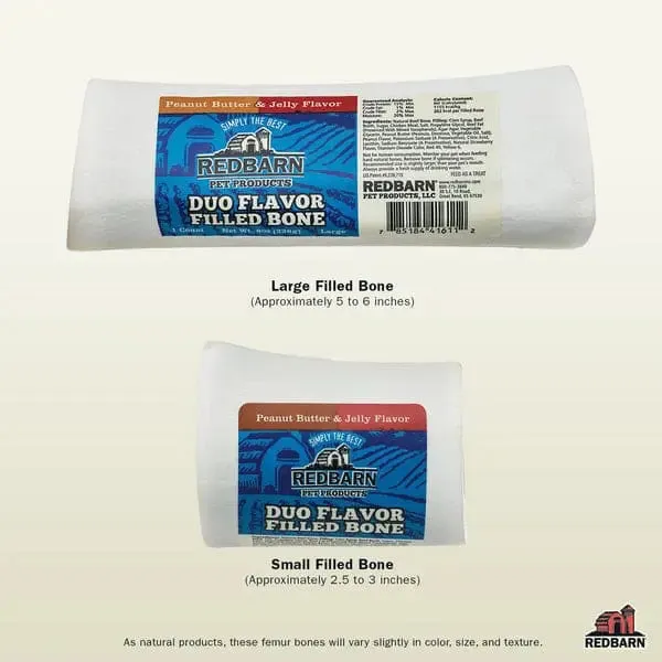 Redbarn Pet Products Duo Filled Bone Peanut Butter & Jelly Dog Treat