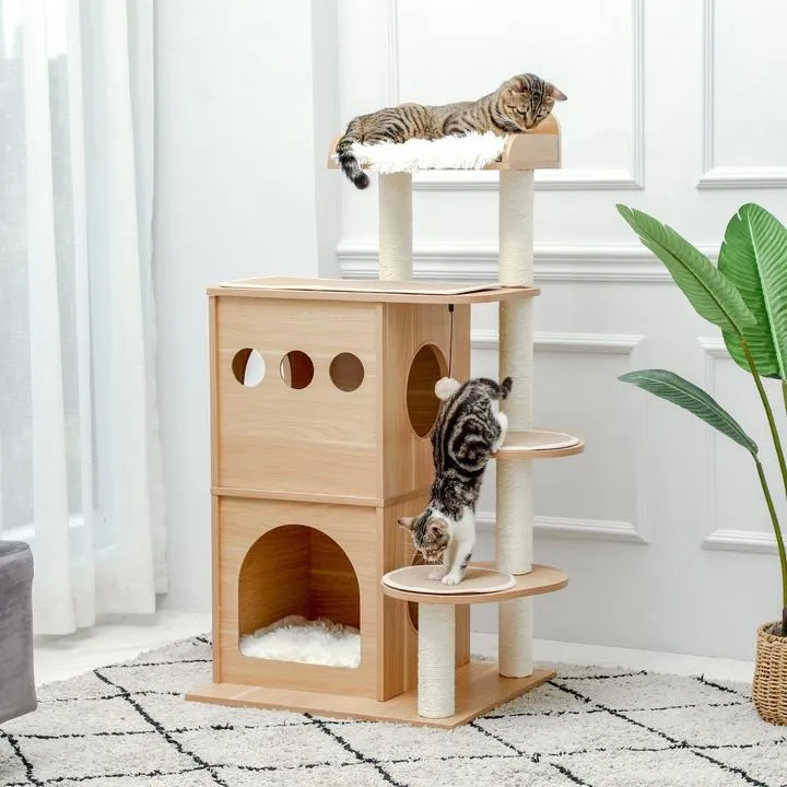 Sky Castle Wooden Luxury Cat Tree