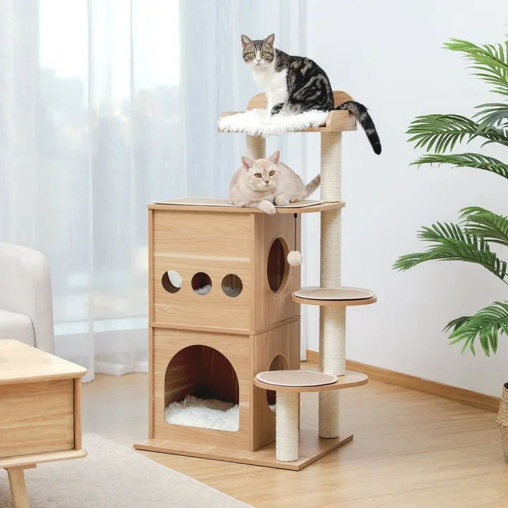 Sky Castle Wooden Luxury Cat Tree