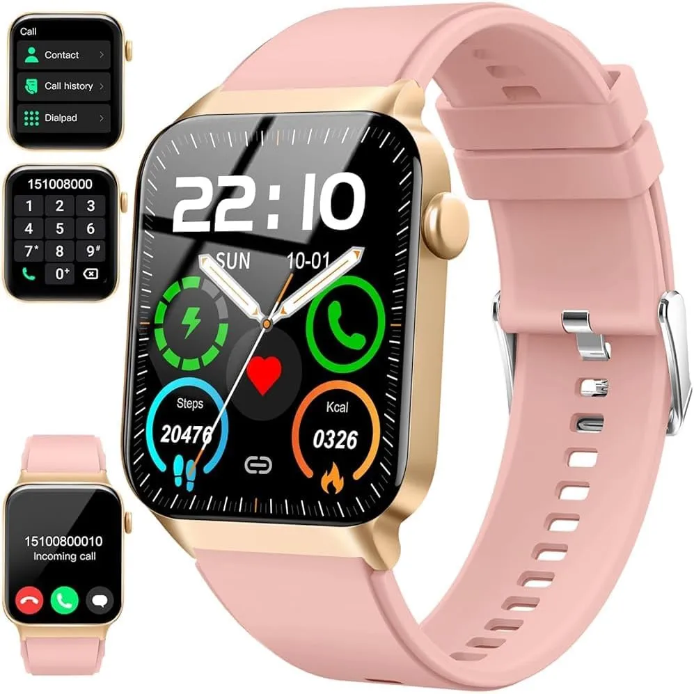 Smart Watch for Men Women, 1.85" Smartwatch (Answer/Make Call), IP68 Waterproof Fitness Tracker, 100  Sport Modes, Heart Rate and Sleep Monitor, Pedometer, Smartwatches