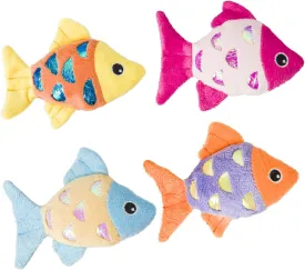 Spot 52075 4.5" Shimmer Glimmer Fish With Catnip Cat Toy Assorted Colors