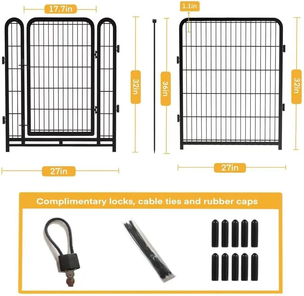 Tall Garden Fence, 32 in(H) Dog Fence Outdoor for Yard. 12 Panels Total 26.6 Ft(L) Puppy Playpen, Suitable for Indoor or Outdoor Use Play Pens for Puppys, Large Dog Pen, Fence for Garden
