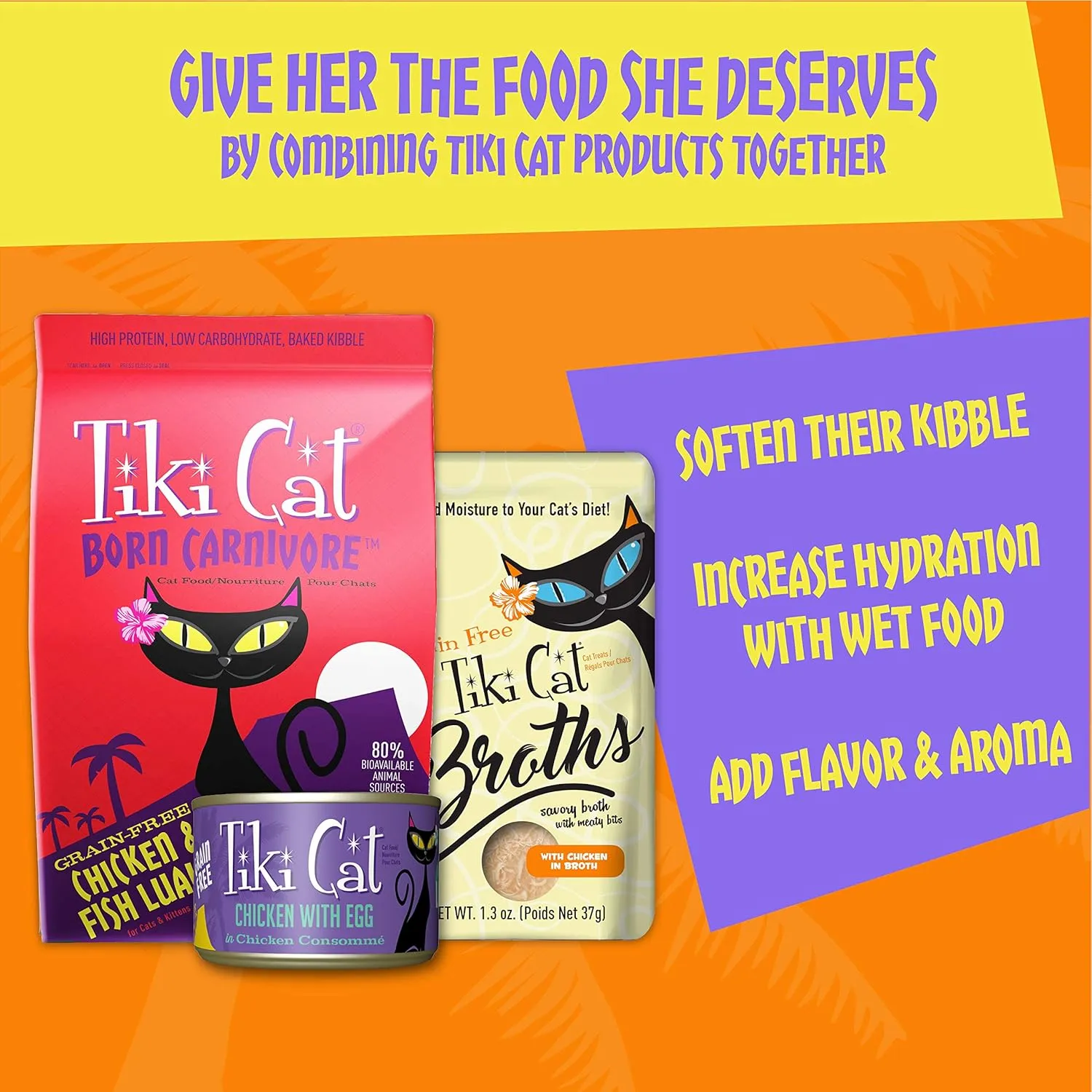 Tiki Cat Luau Variety Pack, Succulent Combinations of Real Shredded Protein in a Rich Flavorful Consumme, Grain-Free Balanced Nutrition Wet Canned Cat Food, for All Life Stages, 6 oz. Can (8 Count)
