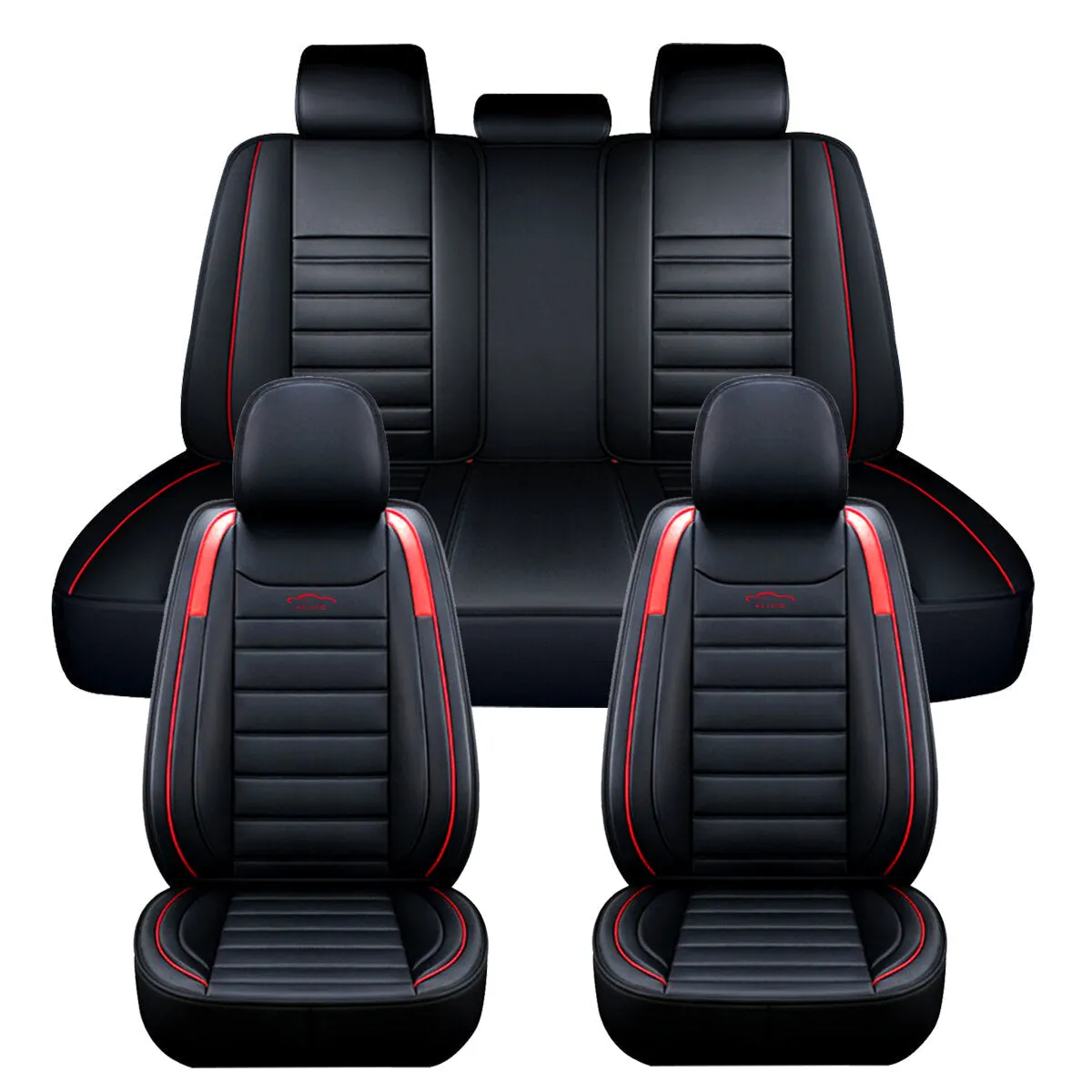 Universal 5-Seat Deluxe PU Leather Car Seat Covers Full Set - Premium Cushion Protection