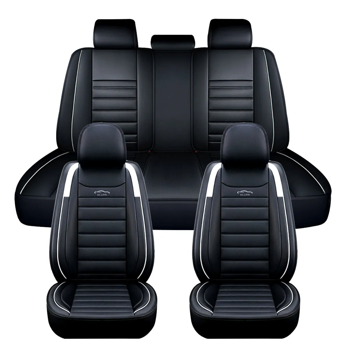 Universal 5-Seat Deluxe PU Leather Car Seat Covers Full Set - Premium Cushion Protection