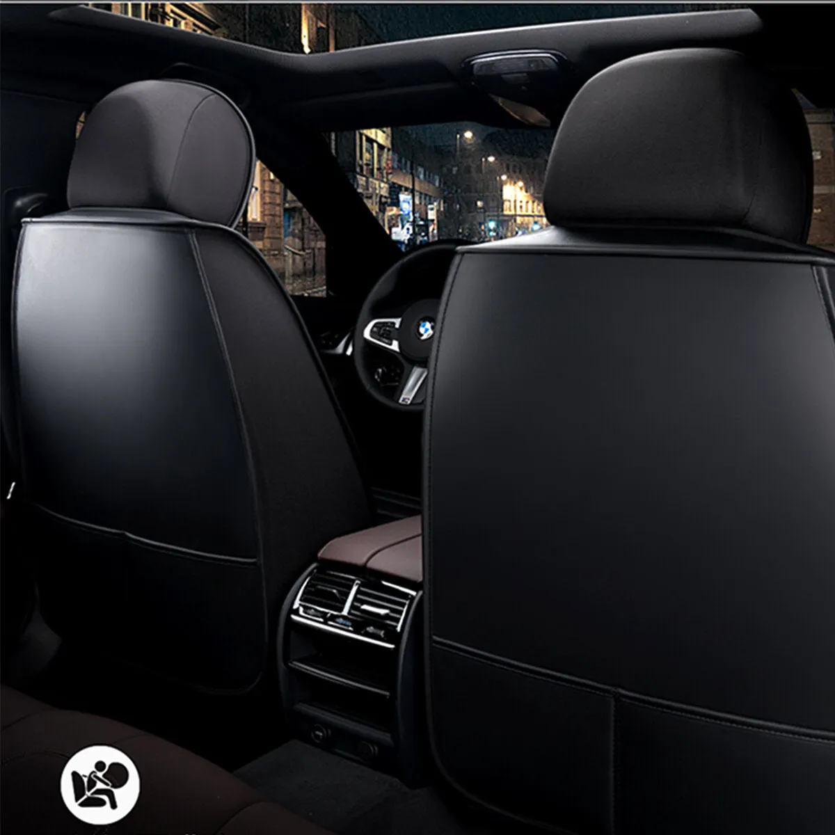Universal 5-Seat Deluxe PU Leather Car Seat Covers Full Set - Premium Cushion Protection