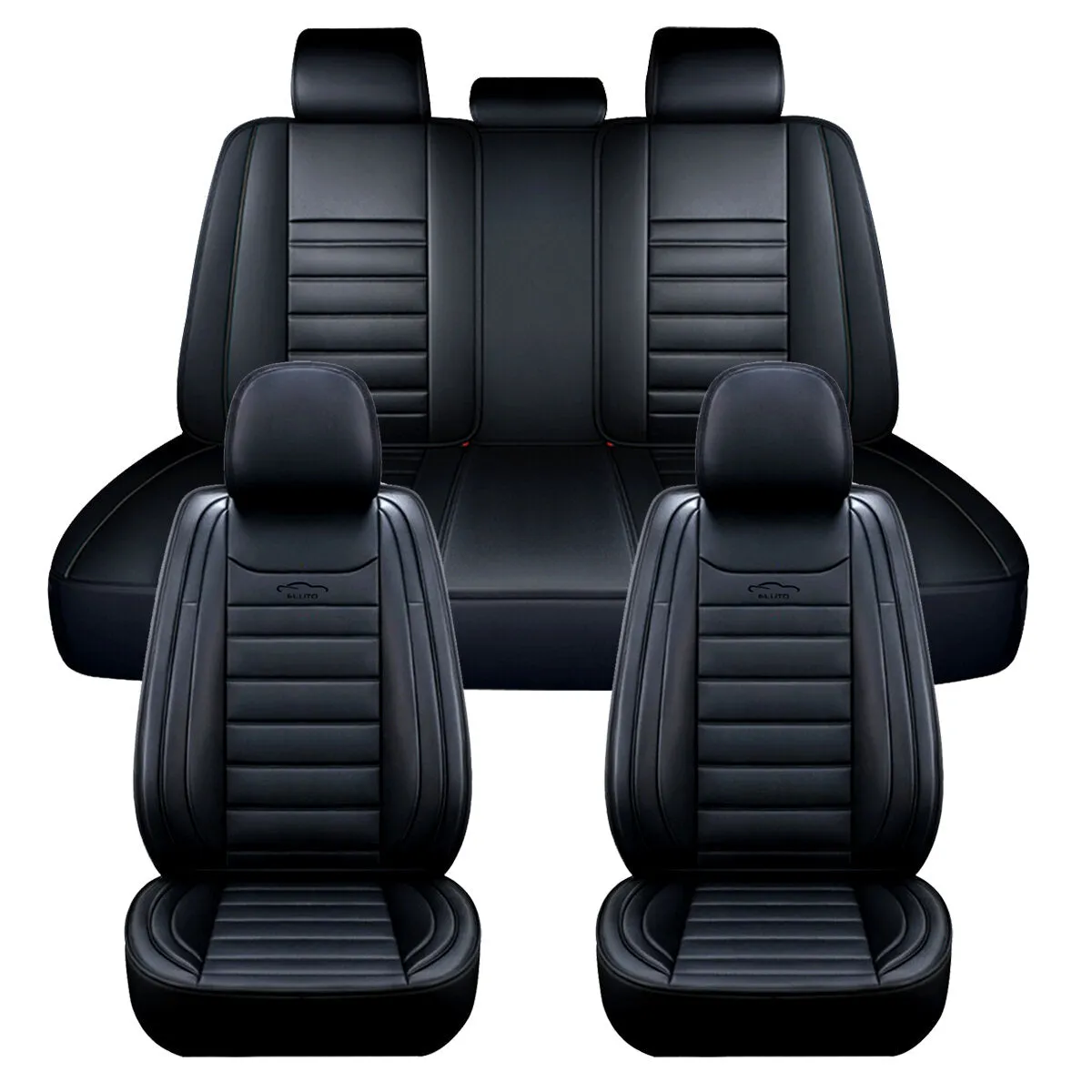 Universal 5-Seat Deluxe PU Leather Car Seat Covers Full Set - Premium Cushion Protection