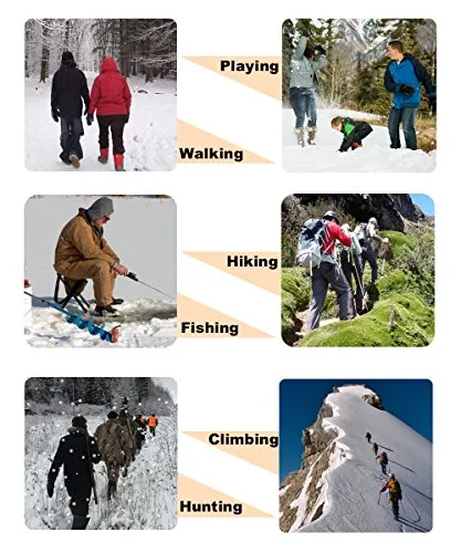 Upgraded Version of Walk Traction Ice Cleat Spikes Crampons,True Stainless Steel Spikes and Durable Silicone,Boots for Hiking On Ice & Snow Ground,Mountian.