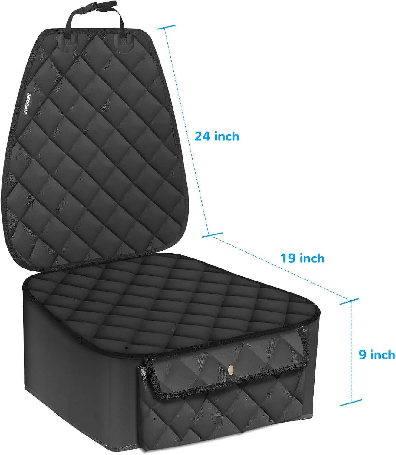 URPOWER Dog Car Seat Cover for Front Seat, 100% Waterproof Dog Seat Covers with Pocket Cars Seat Protector for Dog, Nonslip & Quilted Pet Seat Covers with Elastic Bottom for Cars, Trucks & SUVs