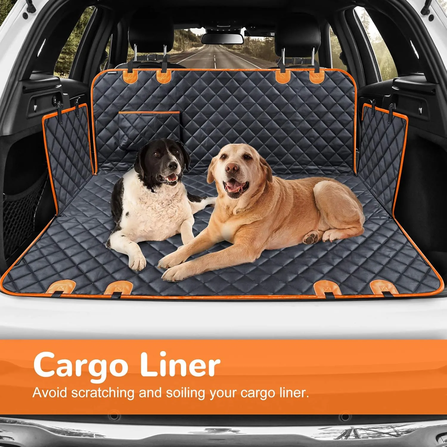 URPOWER Dog Car Seat Cover for Pets 100% Waterproof Hammock 600D Heavy Duty Scratch Proof Nonslip Durable Soft Pet Back Seat Covers for Cars Trucks and SUVs