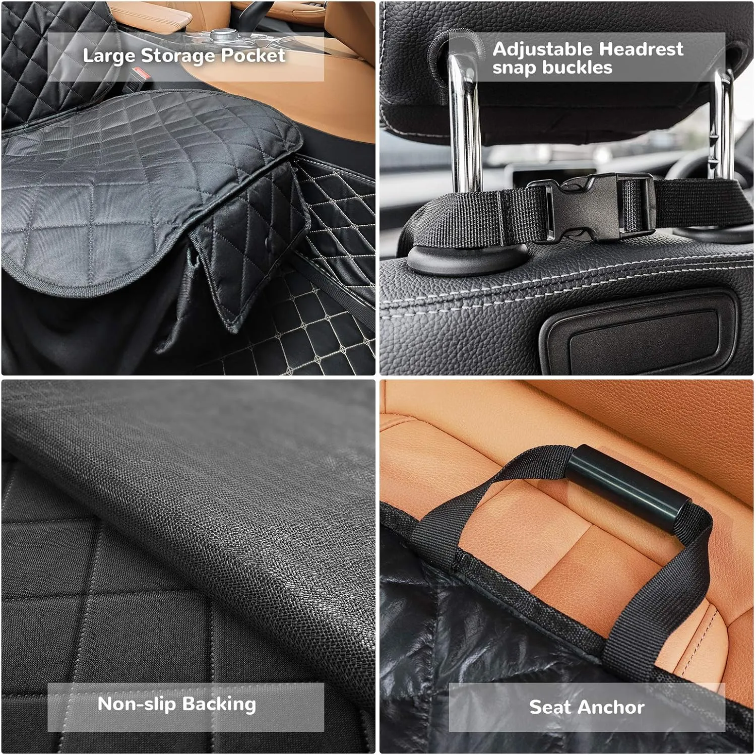 URPOWER Dog Front Seat Cover for Cars, 100% Waterproof Nonslip Quilted & Durable Padded Dog Seat Covers For Trucks & SUVs