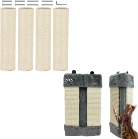 VCEPJH Cat Scratching Post Replacement Tower Scratch Pole Refill Parts with M8 Screws and Cat Corner Scratcher Sisal Wall Mounted Scratching Boards Kitty Scratch Pads
