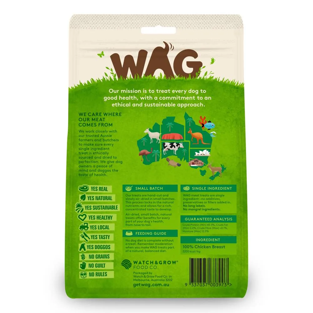 WAG Chicken Breast Jerky Grain-Free Dog Treats 200g