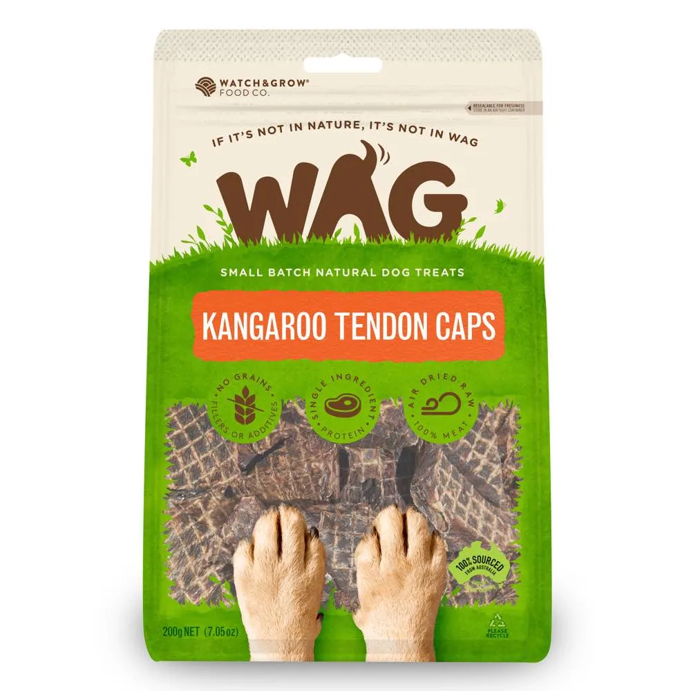 WAG Kangaroo Tendon Caps Grain-Free Dog Treats 200g