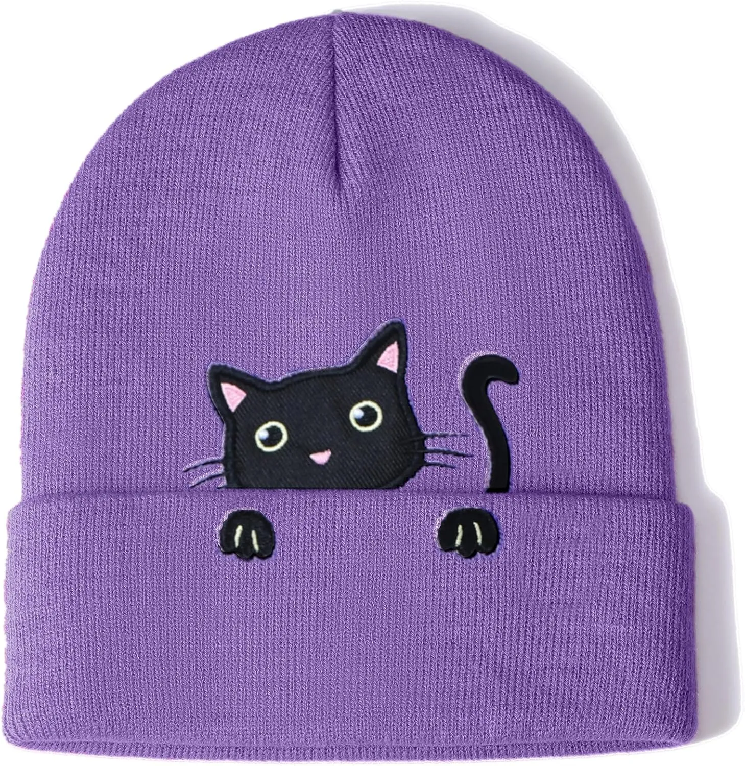 Womens Cat Beanie Cute Cat Lover Gifts Animal Knitted Hats Christmas Stocking Stuffers for Women Girls