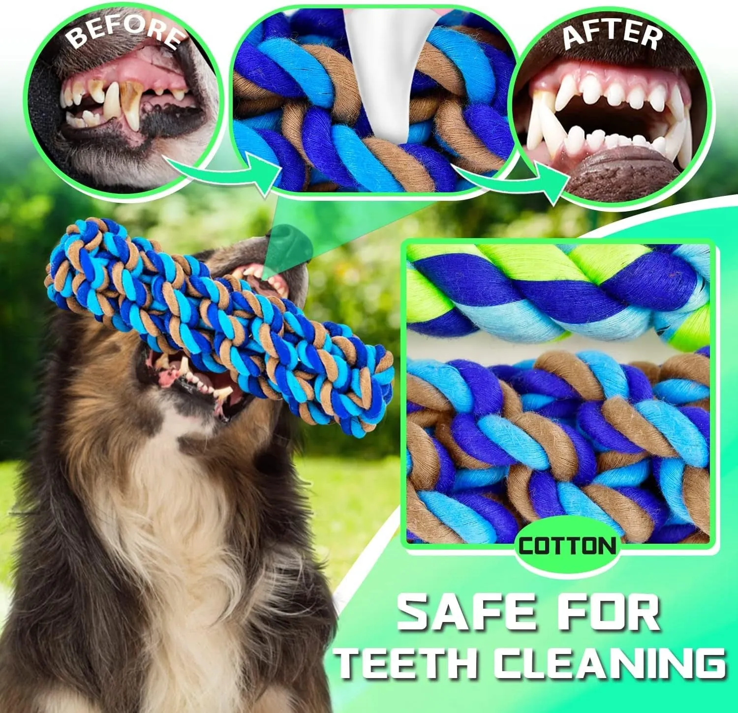 XL Dog Chew Toys for Aggressive Chewers Large Breed, 14 Pack Tough Indestructible Dog Toys for Aggressive Chewers, Durable Puppy Chew Toys for Teething, Heavy Duty Cotton Dog Rope Toys for Large Dogs