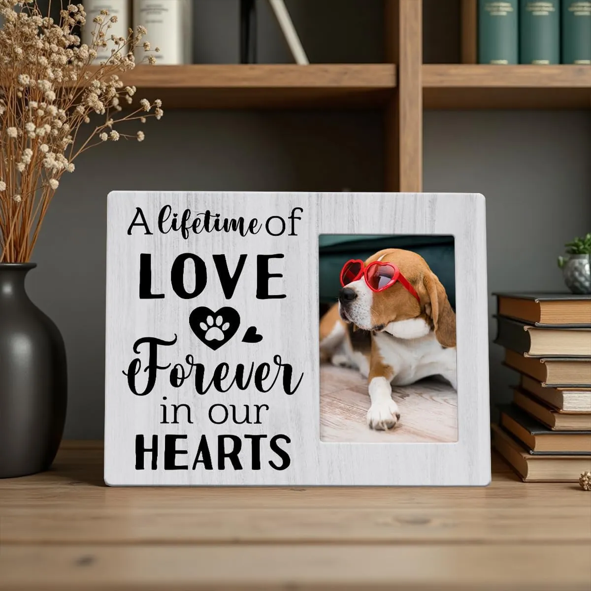 YYDS Pet Memorial Frame Sympathy Gift for Loss of Dog Cat Pet Remembrance Gift Dog Cat Bereavement Photo Frame for Desk Table Car Bookshelf